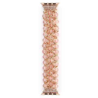 China Luxury Rose Gold Women Belt Strap Plastic Apple Watch Band For Decoration for sale