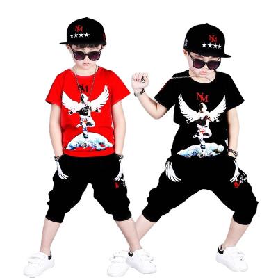 China Hip Hop 2021 New Children's Summer Casual Suit Children's Short-sleeved Hip-hop Suit Boys Sports Clothes 3-12 Years Old for sale