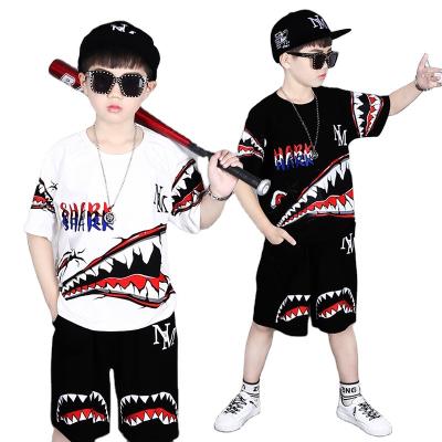 China Hip Hop 3-14 years old small and big children's suit 2021 summer new children's hip-hop costume street dance short-sleeved loose clothes for sale