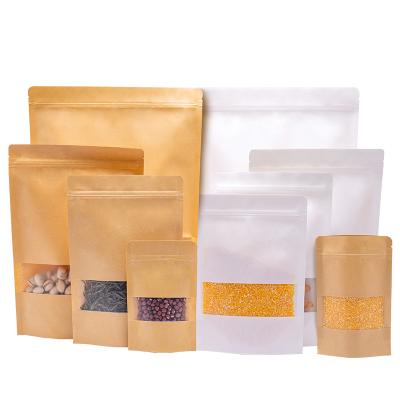 China Recycled Materials Factory Custom Waterproof Liquid Paper Kraft Paper Bags Spout Line Aluminum Foil Kraft Candy Pouch Kraft Paper Sack Bag for sale