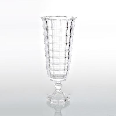 China CLASSIC clear transparent glass vases with large color and glass material trumpet for sale