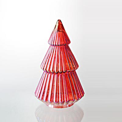 China Festival home decoration 2019AB finish red glass Christmas tree, Christmas glass decoration for sale