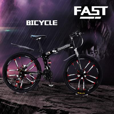 China 27 Speed ​​3 Cutter Wheel Kingtong Foldable Bicycle 24 Inch Mountain Bike Black 21 Speed ​​White 21 Speed ​​10 Cutter Adult Folding Wheels for sale