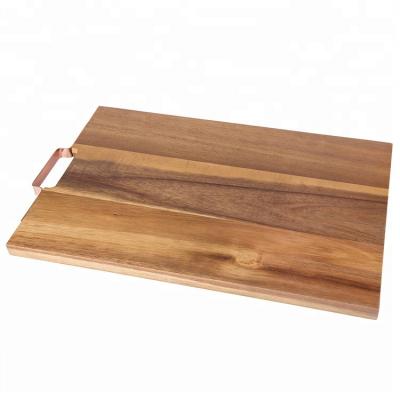 China One Side Edge Natural Acacia Sustainable Wood Cutting Board With Handle for sale