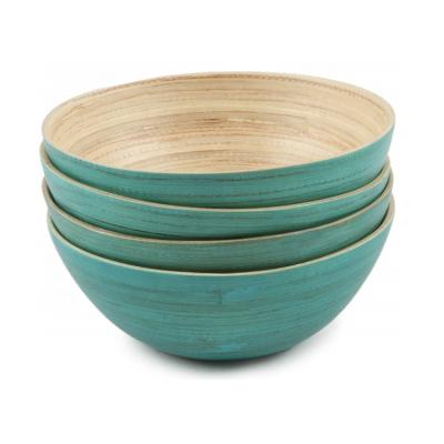 China Sustainable High Quality Bamboo Dish Serving Hand Cream Bowl Set Of 4 for sale