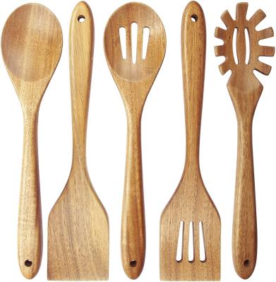 China Superb Restaurant Quality Kitchen Utensils Customized Wooden Spoon Bamboo Spoon Set for sale