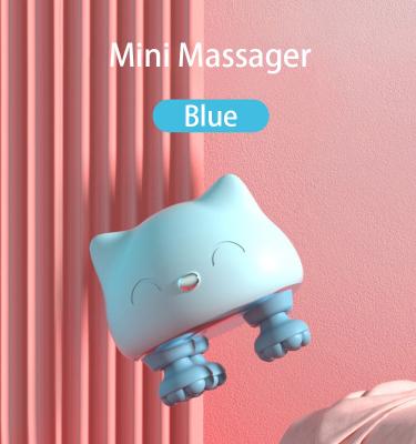 China Mini Car Massager Silicon Material Magnetic Fast Charging Cat Cute Appearance Waterproof Soft Three Speed ​​Modes for sale