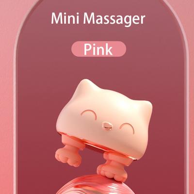 China Mini Car Massager Silicon Material Three Modes Speed ​​Soft Cute Cat Appearance Magnetic Filling Quickly Waterproof for sale