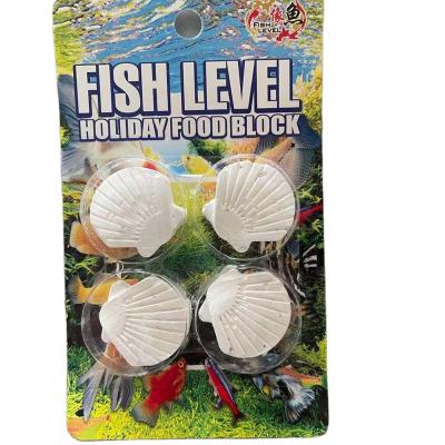 China Sustainable Shell Shape Holiday Feeder For Goldfish Weekend Goldfish Feed Holiday Food Block for sale