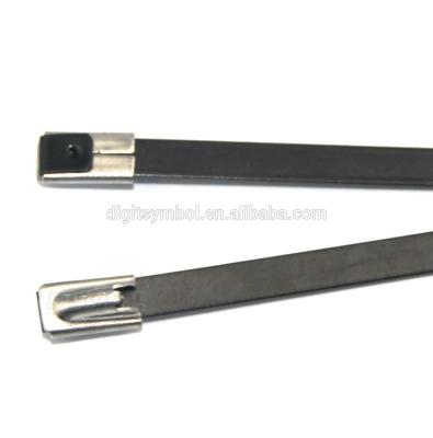 China Self Locking PVC Coated Stainless Steel Cable Ties For Electronics Components for sale