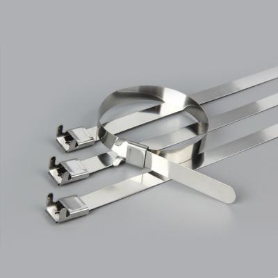 China Stainless Steel Roller Ball Cable Ties , PVC Coated Ss Zip Ties Anti - Corrosion for sale