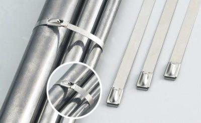 China Custom Ball Type 304/316 Stainless Steel Tie Wraps Wing Lock Stainless Steel Band for sale