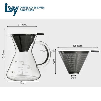 China Sustainable Coffee Glass Jar Coffee Maker Hand Made Drip Iced Coffee Pot for sale