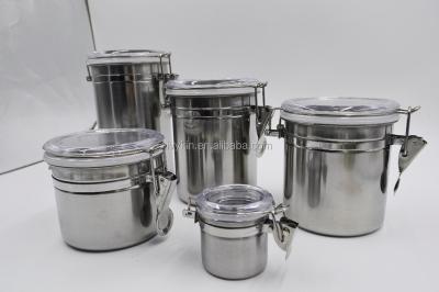 China Sustainable Stainless Steel Canister Set Tea Coffee Sugar Canister Jar Kitchen Jars for sale