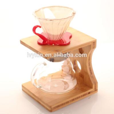 China Sustainable Bamboo Pour Over Coffee Rack v60 for sale