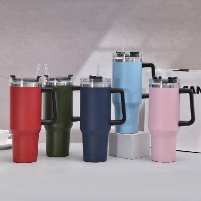 China Amazon Viable Hot Sale Custom Logo Insulated Travel Cups Stainless Steel Wall Adventure Fire Extinguisher Double Tumbler With Handle 40 oz for sale