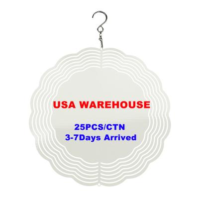 China Easy Installment USA Warehouse Metal Decorations 10inch Aluminum Garden Wind Spinner Double Side Sublimation Home Wind Spinner for sale