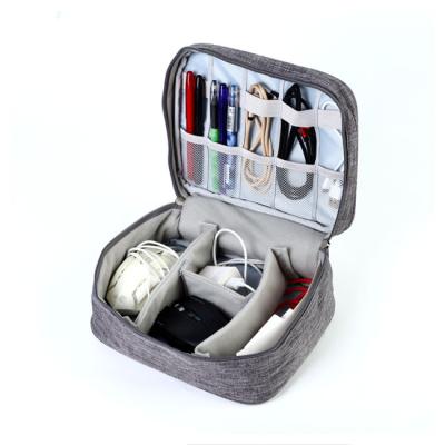 China Polyester Double Layers Travel Instrument Organizer Electronics Accessories Carry Bag Digital Storage Bags for sale