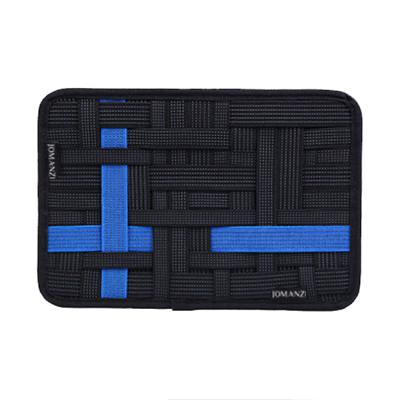 China Multifunctional Tool Organizer Grid Storage Organizer Board Elastic Travel Data Lines Cable Bag 27*19 for sale