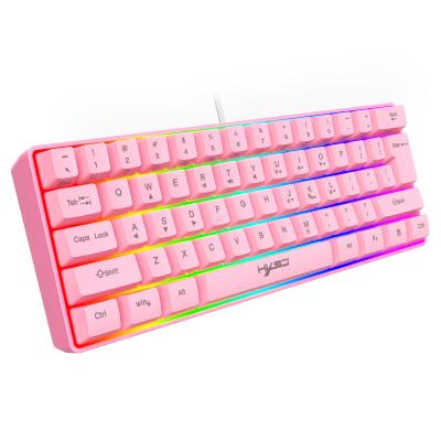 China V700 RGB Lighting Key Game 61 Wired Membrane Keyboard Suitable For Notebook ABS Material Yes for sale