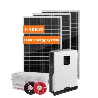 China Home Off Grid Solar Power System 1kw 3kw 5kw 6kw 8kw 10kw Hybrid Solar Panel Energy System For Home Use for sale