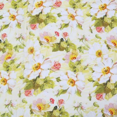 China Plain/Twill Digital printing floral design on 100% silk habotai chiffon georgette fabric for dress for sale