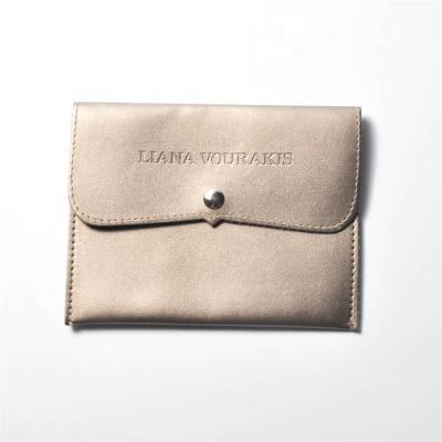 China Chuanghua Gift Customize Logo Genuine Leather Flat Gift Bag Jewelry Envelope Luxury Pouch for sale