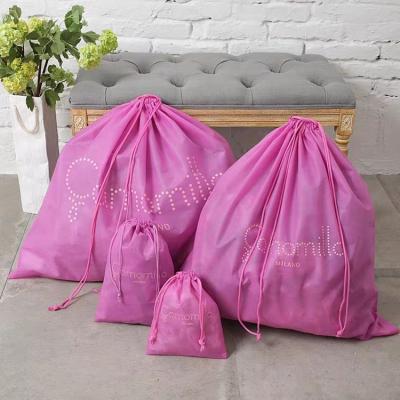 China Jewelry Eco Recycling Custom Pink Nonwoven Storage Bag For Travel Logo Packaging Bags Custom Dust Bags For Shoes for sale