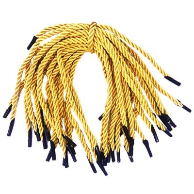 China Factory Price 5mm Round Twisted Rope With Hooks Black Plastic Gold China Braided Rope For Paper Box And Bag Handle for sale