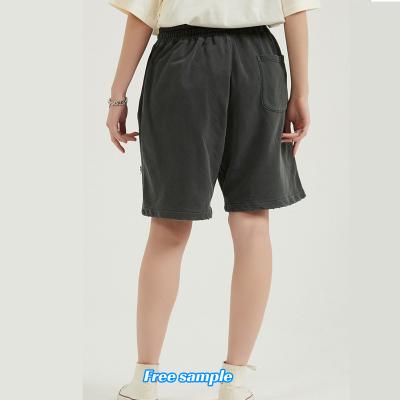 China Summer Breathable 100% Cotton Distressed Shorts With Sweat Holes Plus Size Shorts Unisex for sale