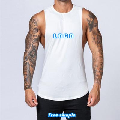 China QUICK DRY Custom High Quality Custom Logo OEM High Quality Fashion White Cotton Bodybuilding Singlet Bodybuilding Smooth Workout Singlet Gym Tank Tops For Men for sale