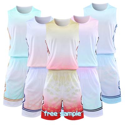 China Wholesale Antibacterial Custom Design Your Own Sublimation Quilted Basketball Tank Top Shorts Set for sale