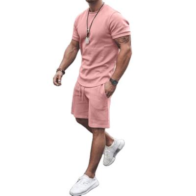 China Summer QUICK DRY Mens Sportswear Running Tracksuit Sets Jogging Suits T-shirt Plain Running Short Sets For Men for sale