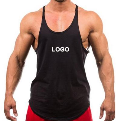 China Custom Wholesale Bodybuilding Tank Top Men's Stringer Vest Custom Cotton Gym Workout Sports Sports Fitness Anti-pilling Singlet for sale