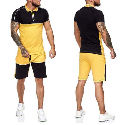 China 100% Cotton Mens Shorts 2021 Hot Design Summer Clothes Boy 2 Shorts Tracksuit Mens Suit Active Wear 2 Shorts Sets Running Fitness 2 Piece Sets for sale