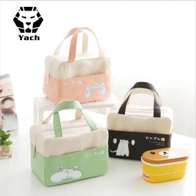 China Good New Design Waterproof Eco Friendly Food Safety Insulated Canvas Cartoon Portable Lunch Bag For Adults Children Kids for sale