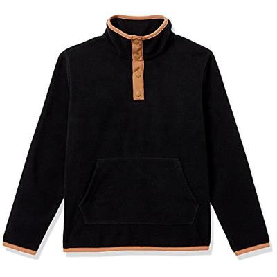 China Newest Design Streetwear Fleece Sweatshirts QUICK DRY 100% Polyester Snap Placket Pullover Jackets For Men for sale