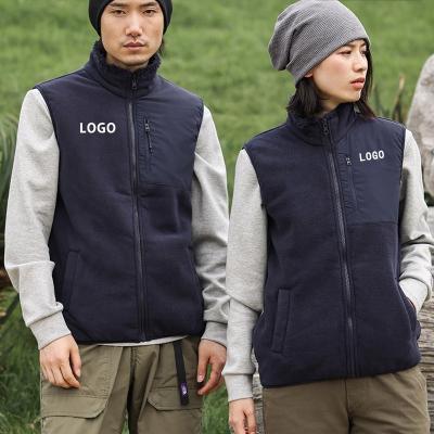 China High Quality Anti-wrinkle Front Zip Pocket Catching Fleece Thickened Vest Work Mountain Fleece Uniform Vest for sale