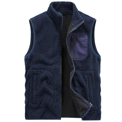 China New Design Anti-wrinkle Sherpa Fleece Vest Sleeveless Outdoor Sport Increasing Full Zip Up Navy Fleece Invest Unisex for sale