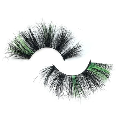 China Reusable YC Lashes Custom 25mm Color AMB Mink Lashes for sale