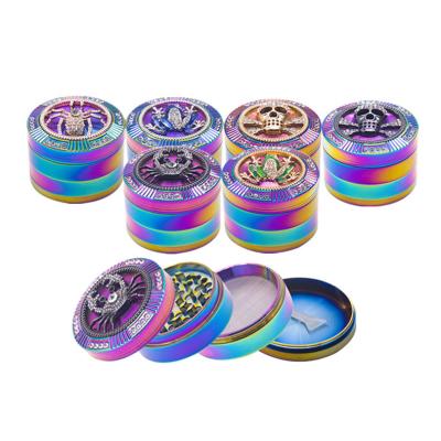 China Smoking Tools AIYAN 63MM Colorful Four-Layer Zinc Alloy Herb Grinder Smoking Accessories Grinder for sale