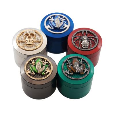 China Smoking Tools AIYAN Animal Wholesale Metal Zinc Alloy Tobacco Herb Grinder 4 Layers Logo For Smoking Accessories Custom Made for sale