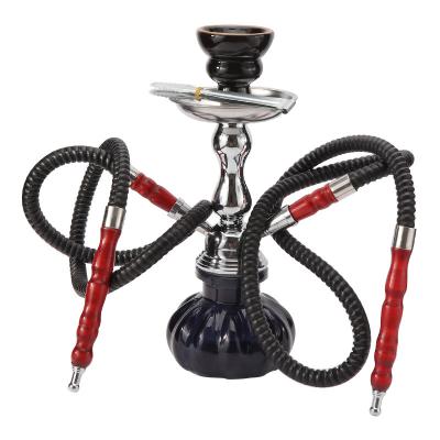 China AIYAN Wholesale Hookah Shisha Smoking Hookah Set Portable Nargile Shisha Narguile Chicha With Vase 2 Pipes Glass Hookah Tong Accessories For Smoking for sale