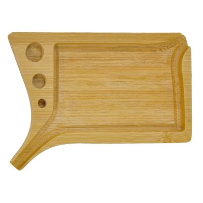 China Smoking Tools Factory Outlet Wholesale Custom LOGO Easy To Use Wooden Bamboo Tobacco Cigarette Rolling Tray With Discharge Mouthpiece For Smoke for sale