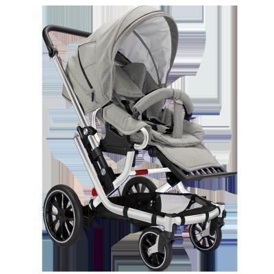 China Hot Sale China Factory Turnable Baby Stroller 360 Degree Rotation Function Mummy Baby Carriage PU Stroller Hot Leather Pram for sale