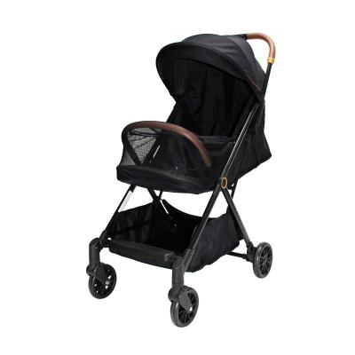 China Leather 3 in 1 New Design Stroller Luxury Baby Stroller with Aluminum Frame Baby Parm for sale