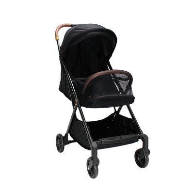 China Leather Auto Fold / One Hand Fold Open Baby Stroller for sale