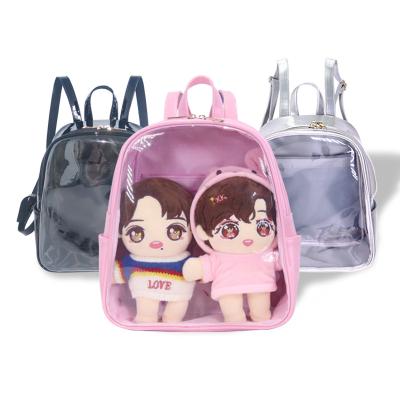 China New-school students transparent backpack waterproof Pu+pvc pvc backpack for sale