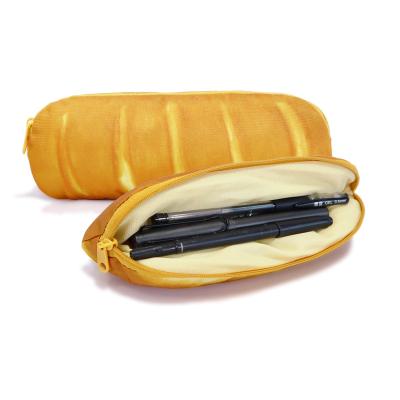 China Hot Selling Custom Terylene Interesting Ideas Large Capacity School Bread Simulation Pen Pencil Bag For Sale for sale