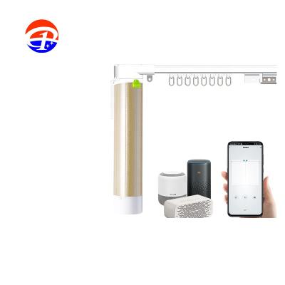 China Wireless APP Remote Control Smart Gardens Curtain Motor 2.2m With Expandable Track Set Wholesale Home Automation Curtain Track for sale